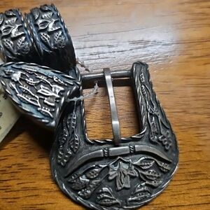Vtg Chacon Sterling Silver Cowgirl Rangers Buckle Longhorn Western Belt Buckle
